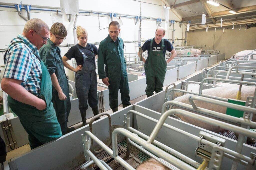 Het beeld in de kraamafdeling wordt door het hele team waaronder ook medewerkers Mario en Anne bekeken en besproken. 