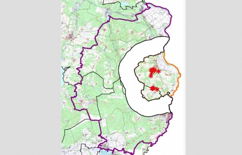 Witte zone rondom kernzone Afrikaanse varkenspest Brandenburg